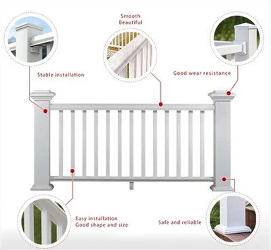 Trilhos de cerca de vinil branco